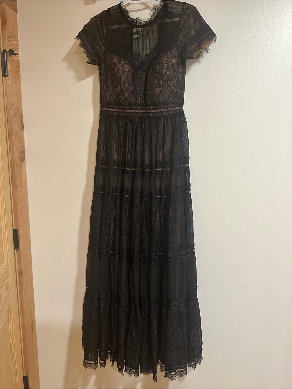 Black Lace Maxi Dress - Women